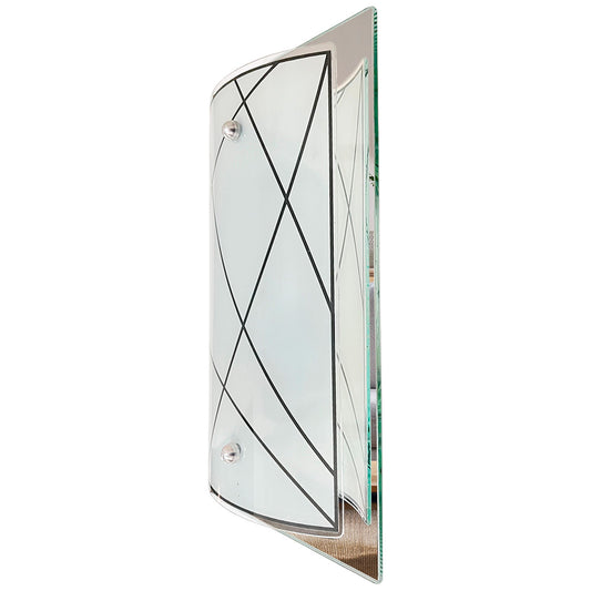 Lampara Arbotante Espejo A-39 Pantalla Rayas Negro