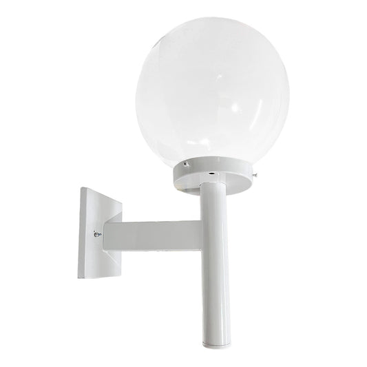 Arbotante Blanco para Pared con globo de Cristal R 12