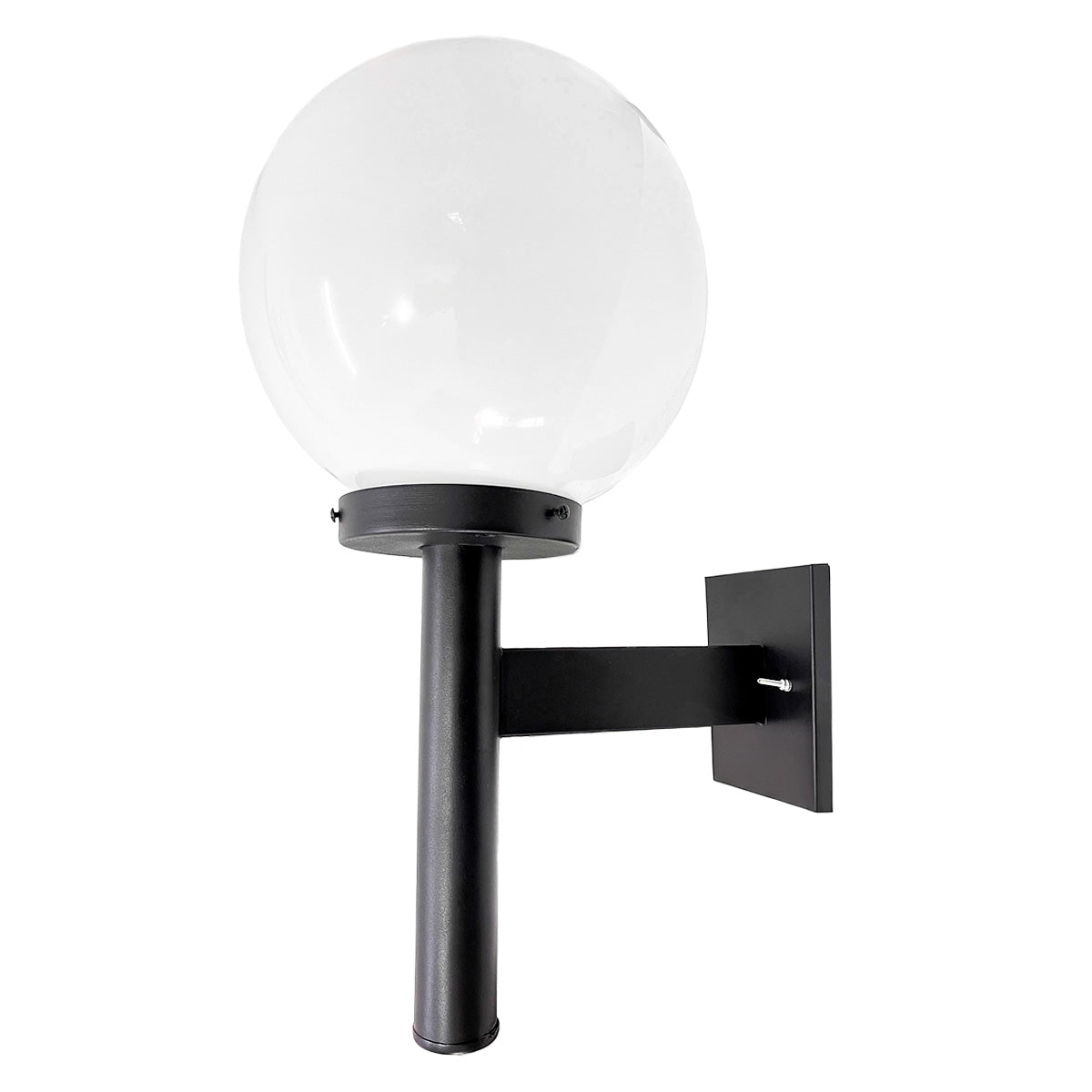 Arbotante Negro para Pared con globo de Cristal R 12