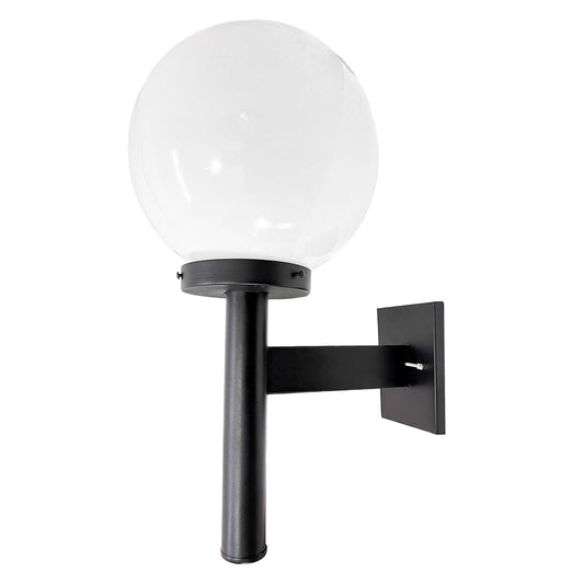 Arbotante Negro para Pared con globo de Cristal R 12