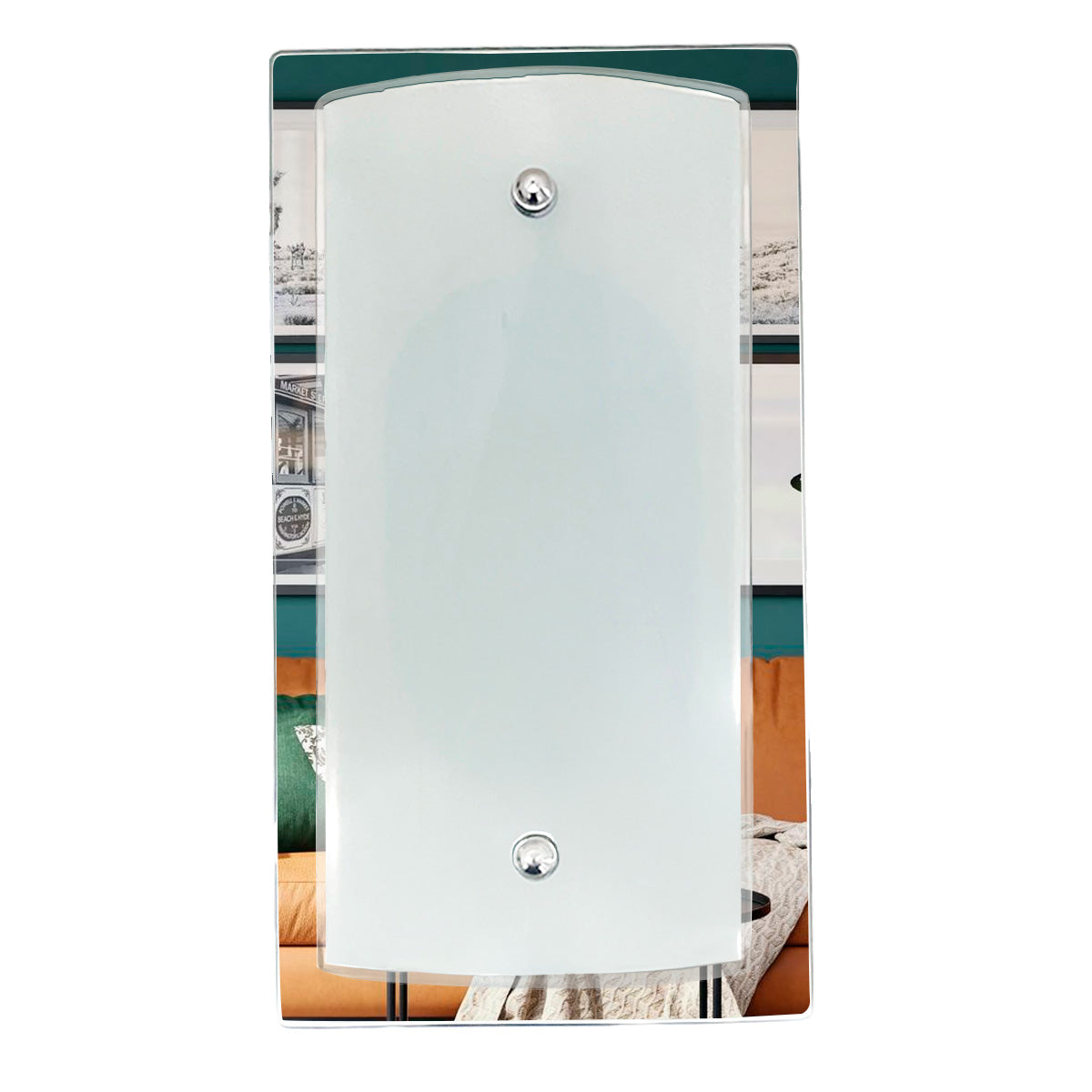 Arbotante A-40 Con Espejo y Pantalla de Cristal Blanca