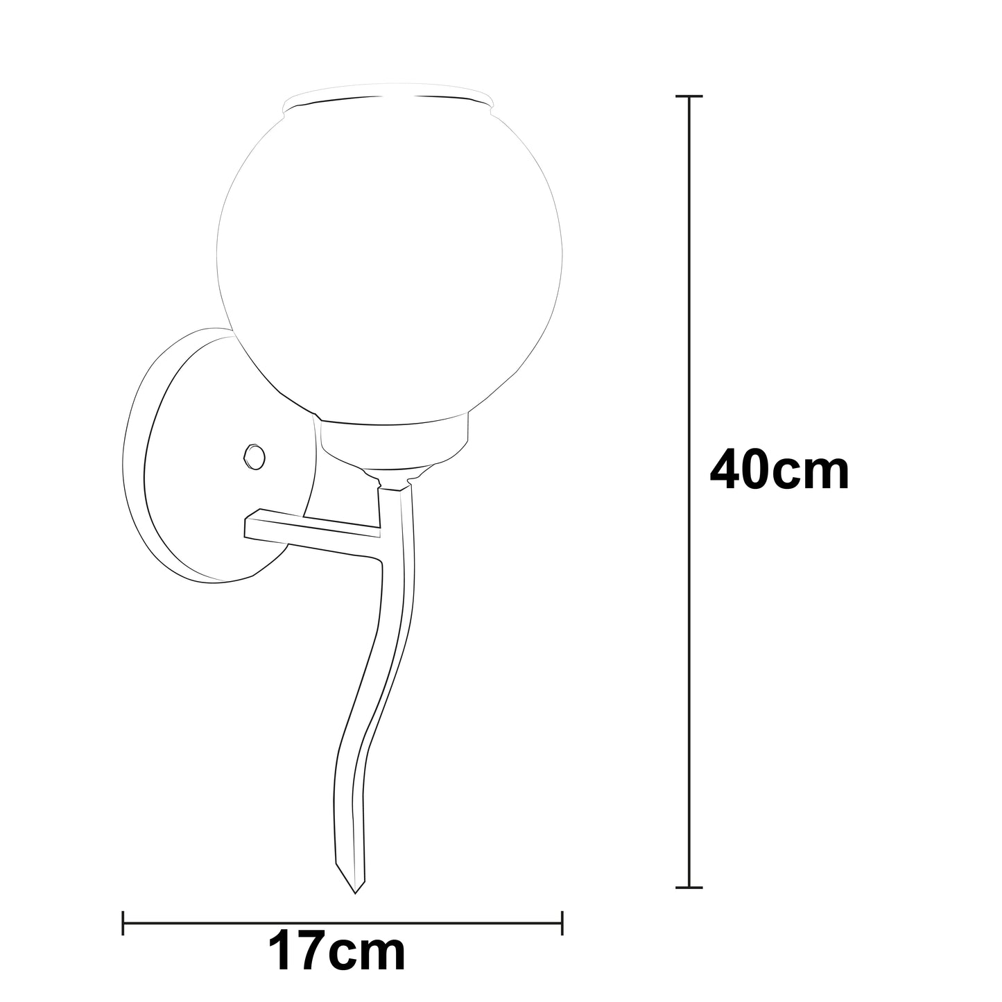 Lámpara de Pared Perfil S Pantalla de Cristal Burbuja
