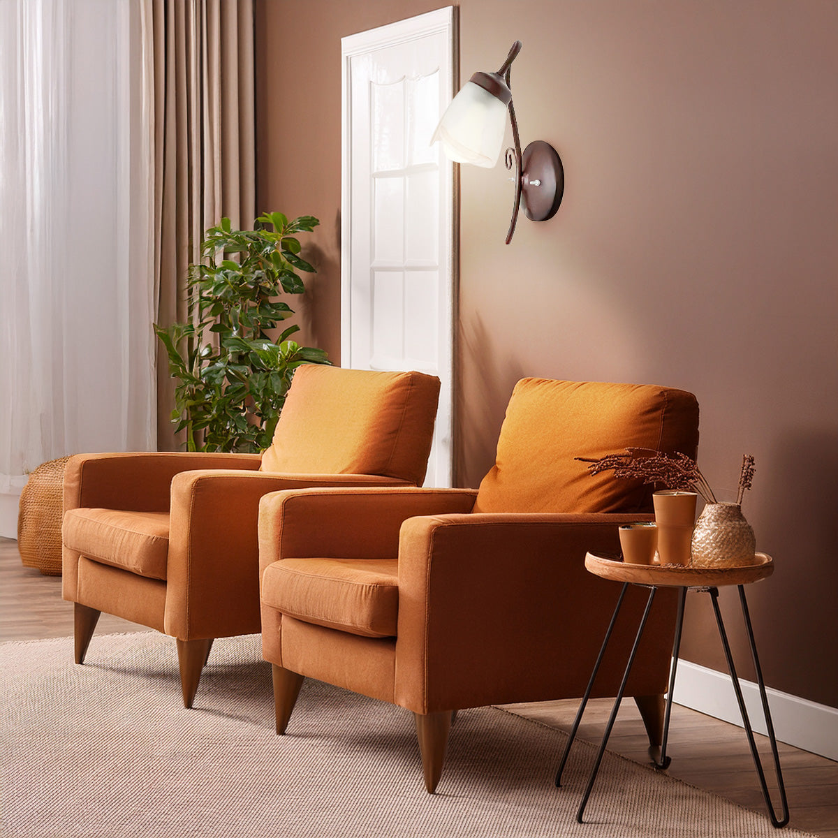 Arbotante Pantalla de Cristal Cortado Blanco Marmol