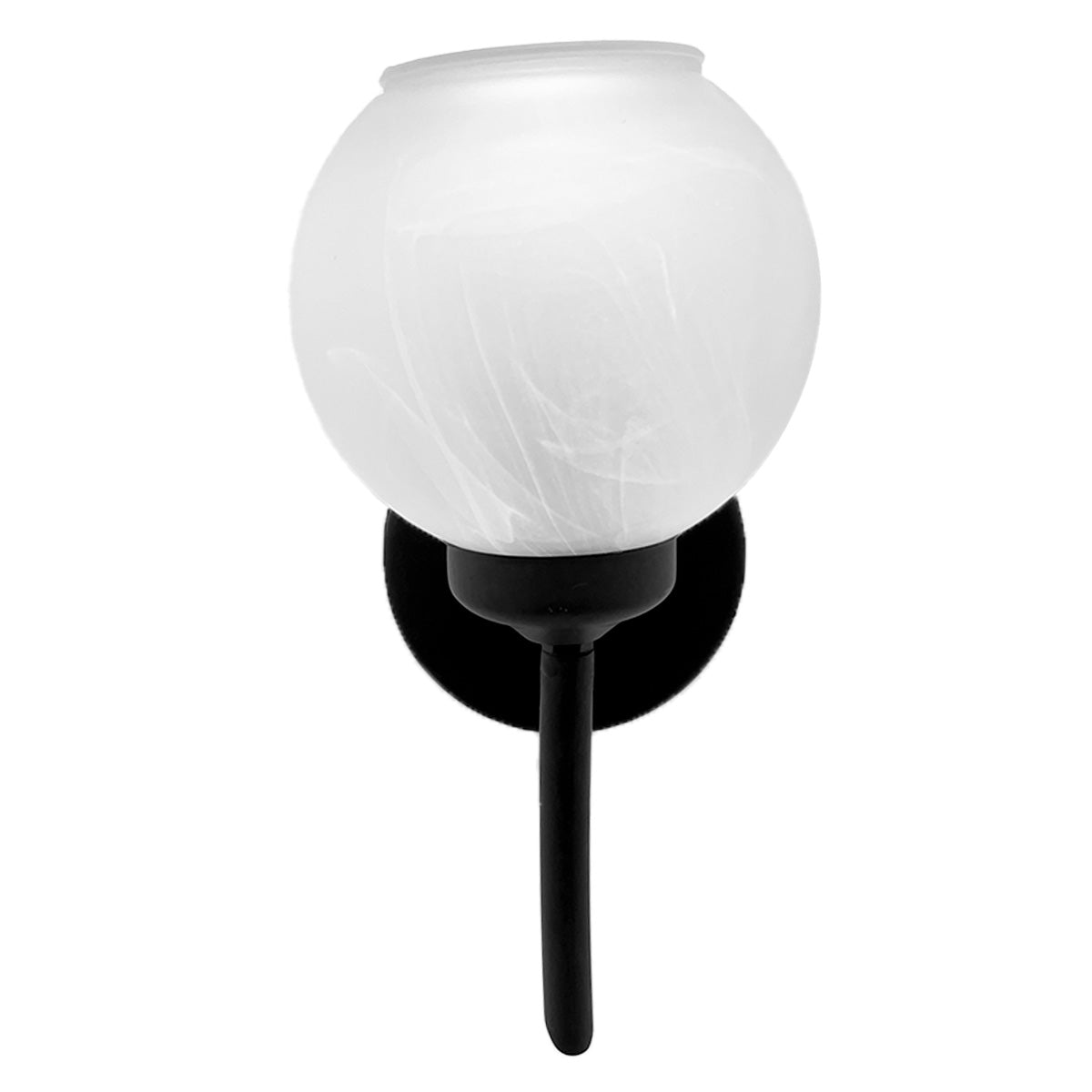 Lámpara Arbotante A-43 Color Negro Pantalla de Cristal