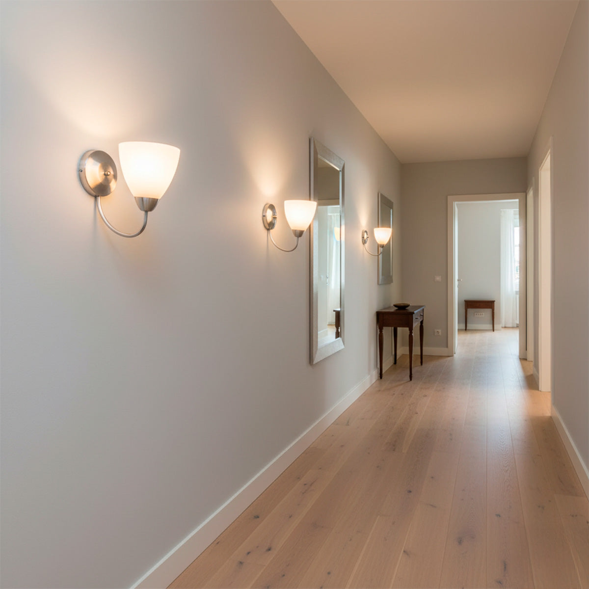 Arbotante Cromado Pantalla de Cristal