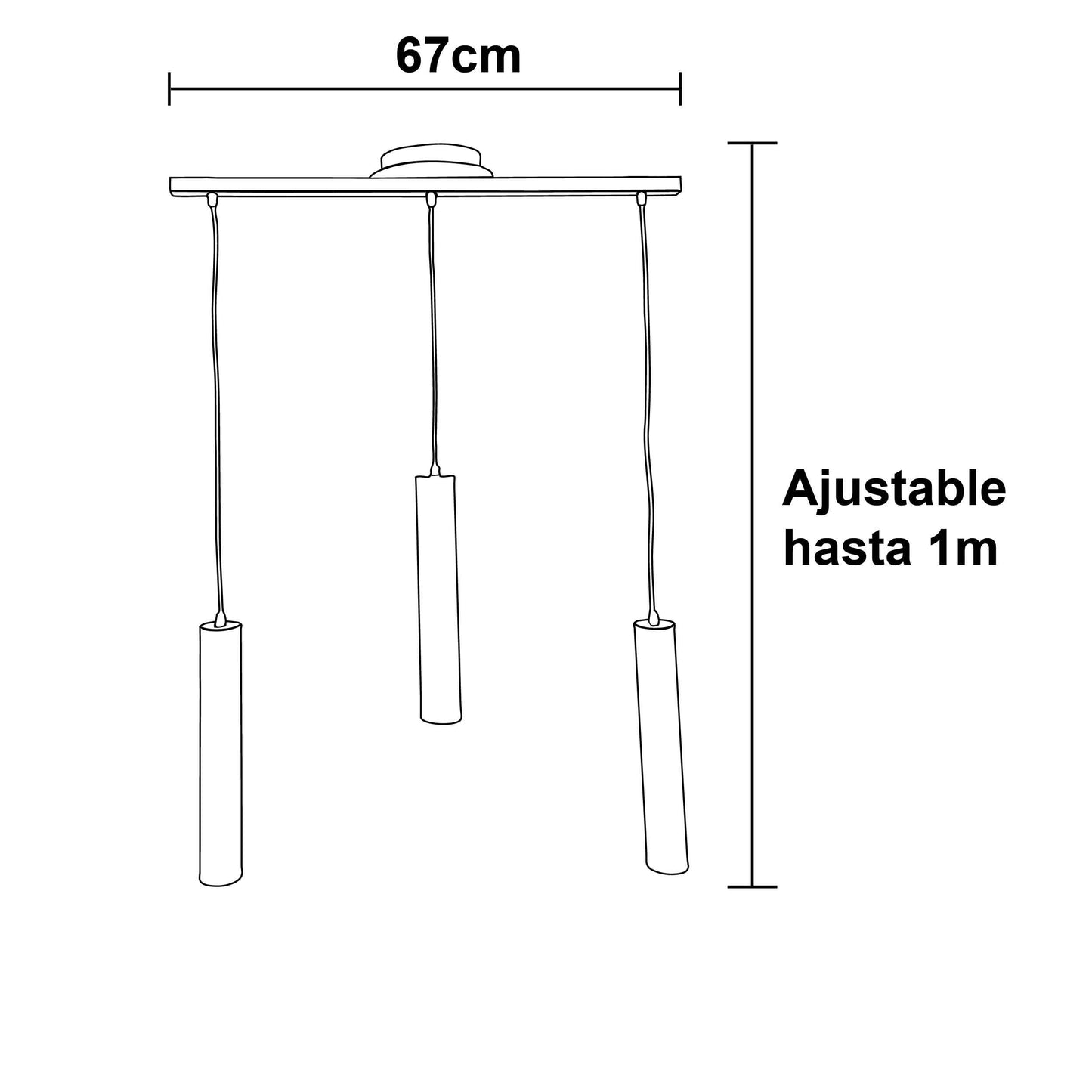 Lámpara Colgante Triple Tubular