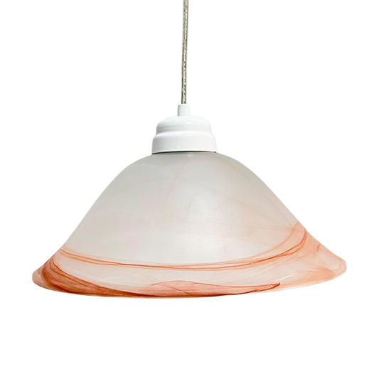 Lámpara Colgante C-34 Herraje Blanco Altura Ajustable Campana de Cristal