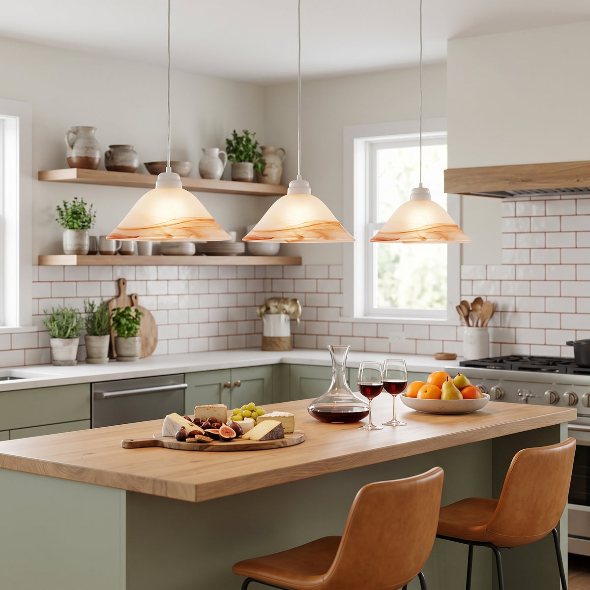 Lámpara Colgante C-34 Herraje Blanco Altura Ajustable Campana de Cristal
