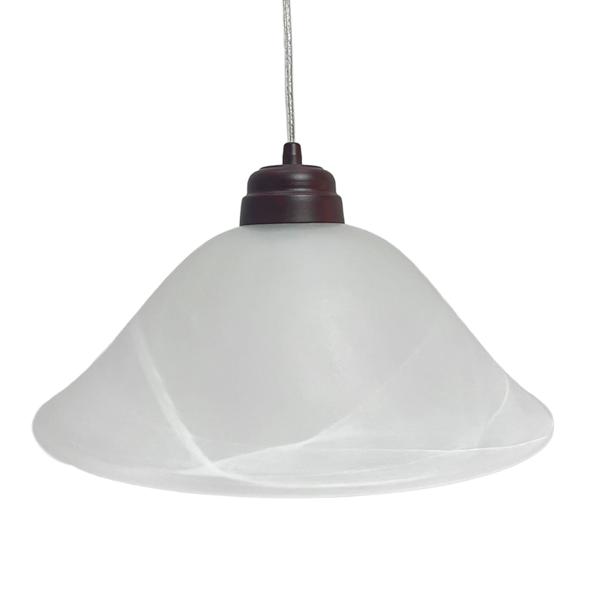 Lámpara Colgante C-34 Herraje Chocolate Altura Ajustable Campana de Cristal