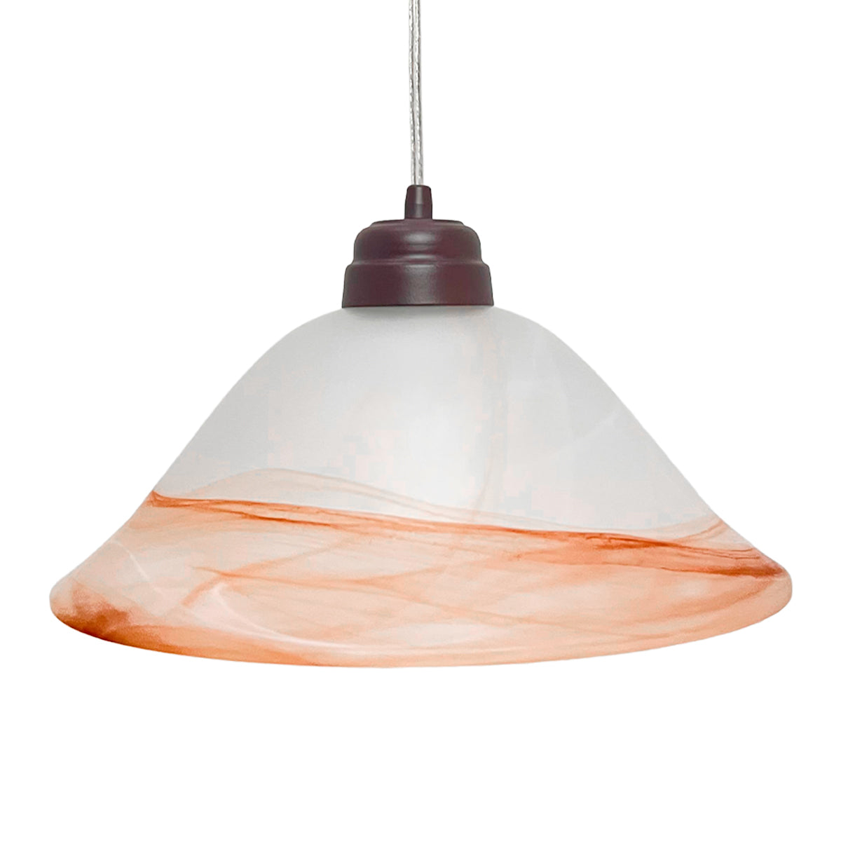 Lámpara Colgante C-34 Herraje Chocolate Altura Ajustable Campana de Cristal