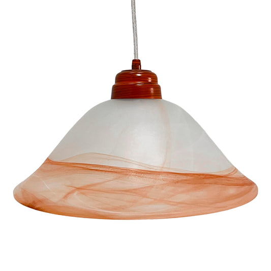 Lámpara Colgante C-34 Herraje Madera Altura Ajustable Campana de Cristal