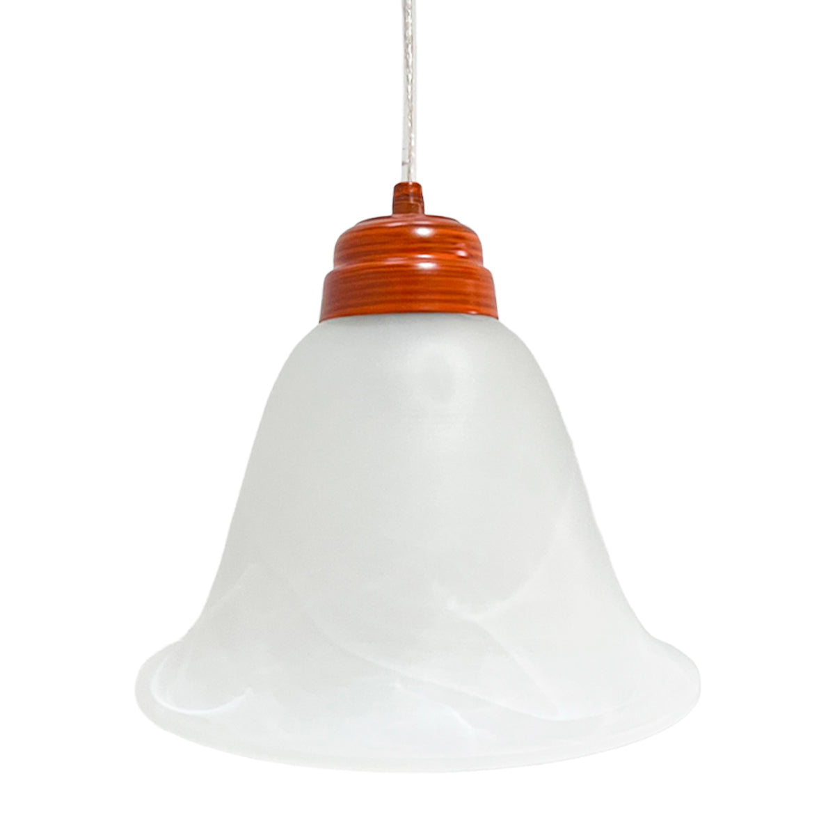 Lámpara Colgante C-35 Herraje Madera Altura Ajustable Campana de Cristal