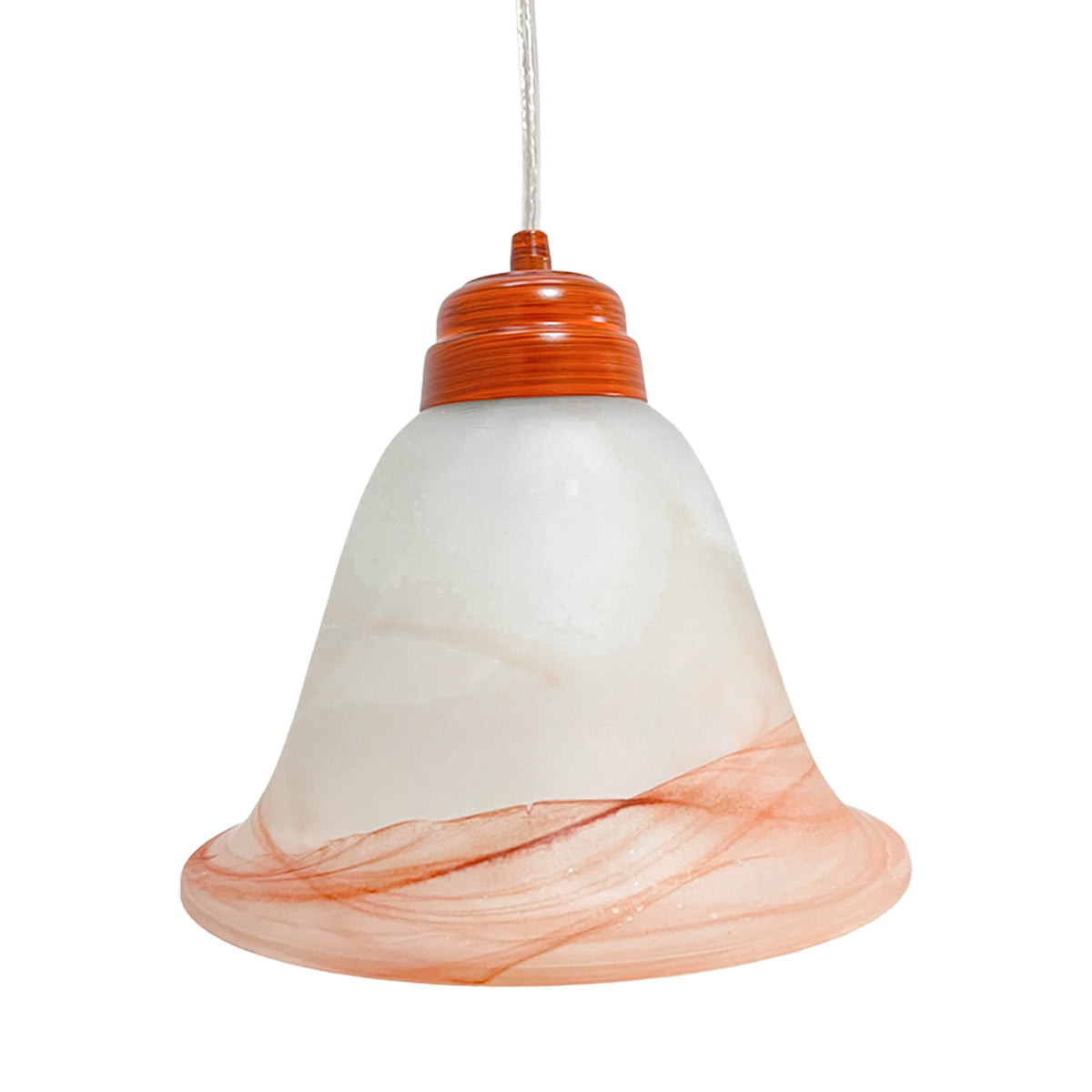 Lámpara Colgante C-35 Herraje Madera Altura Ajustable Campana de Cristal