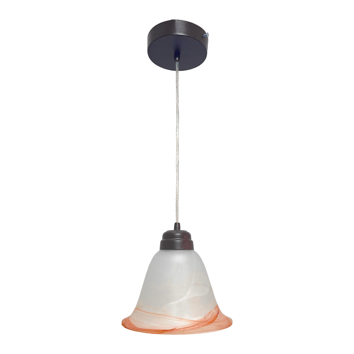Lámpara Colgante C-35 Herraje Chocolate Altura Ajustable Campana de Cristal