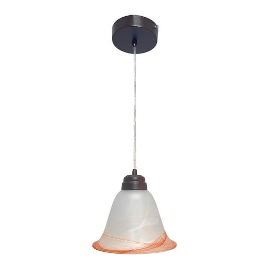 Lámpara Colgante C-35 Herraje Chocolate Altura Ajustable Campana de Cristal