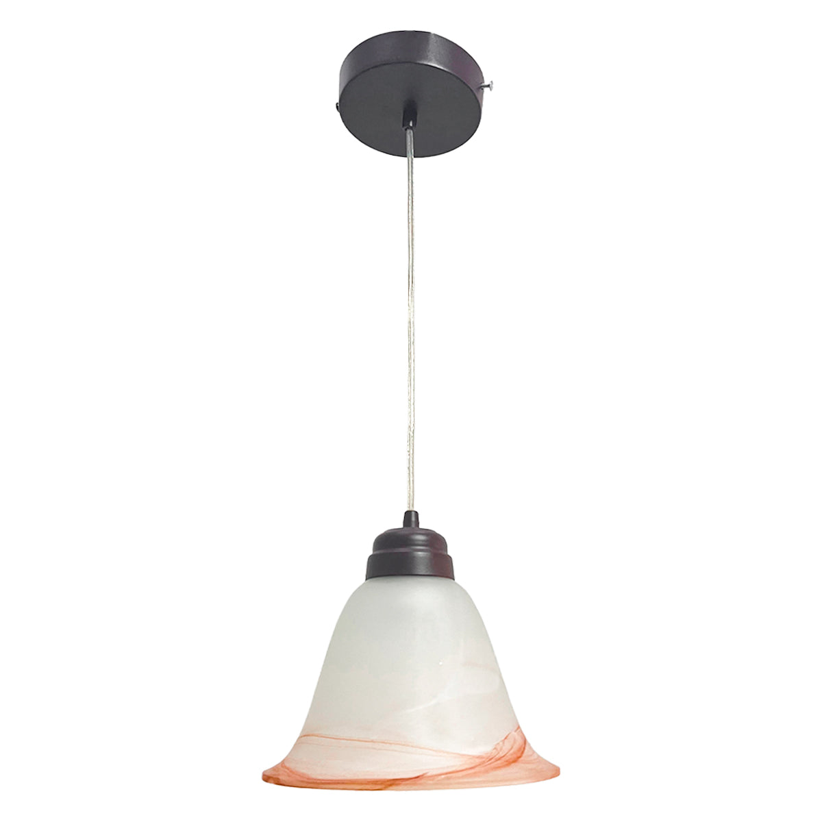 Lámpara Colgante C-35 Herraje Chocolate Altura Ajustable Campana de Cristal