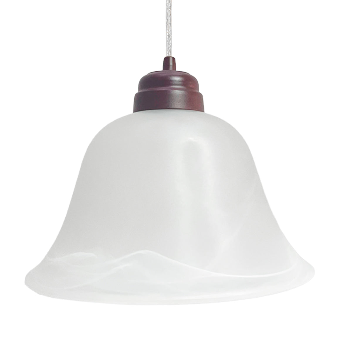 Lámpara Colgante C-36 Herraje Chocolate Altura Ajustable Campana de Cristal