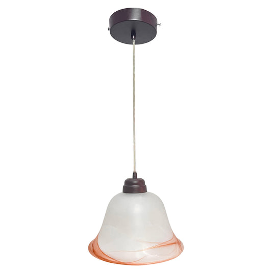 Lámpara Colgante C-36 Herraje Chocolate Altura Ajustable Campana de Cristal