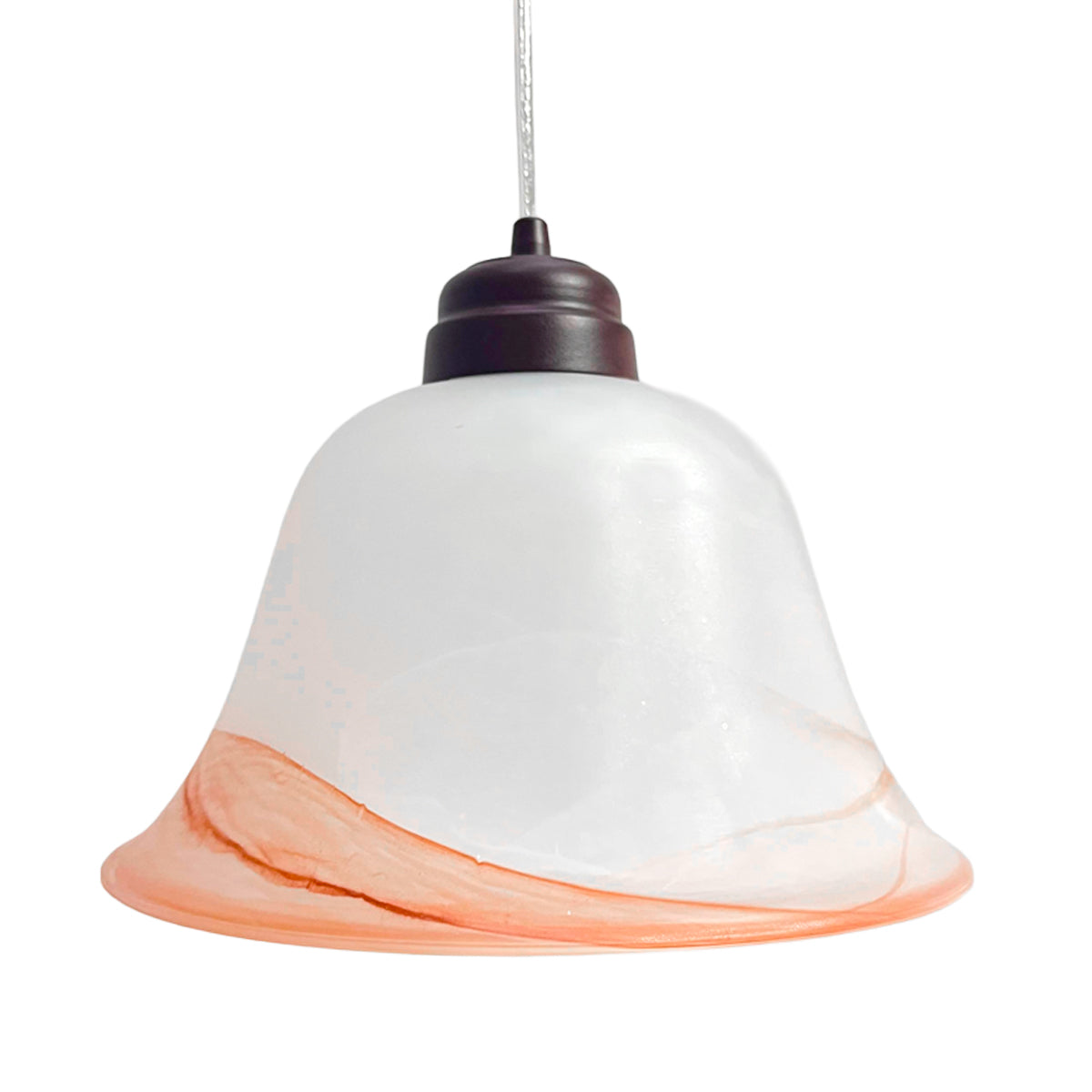 Lámpara Colgante C-36 Herraje Chocolate Altura Ajustable Campana de Cristal