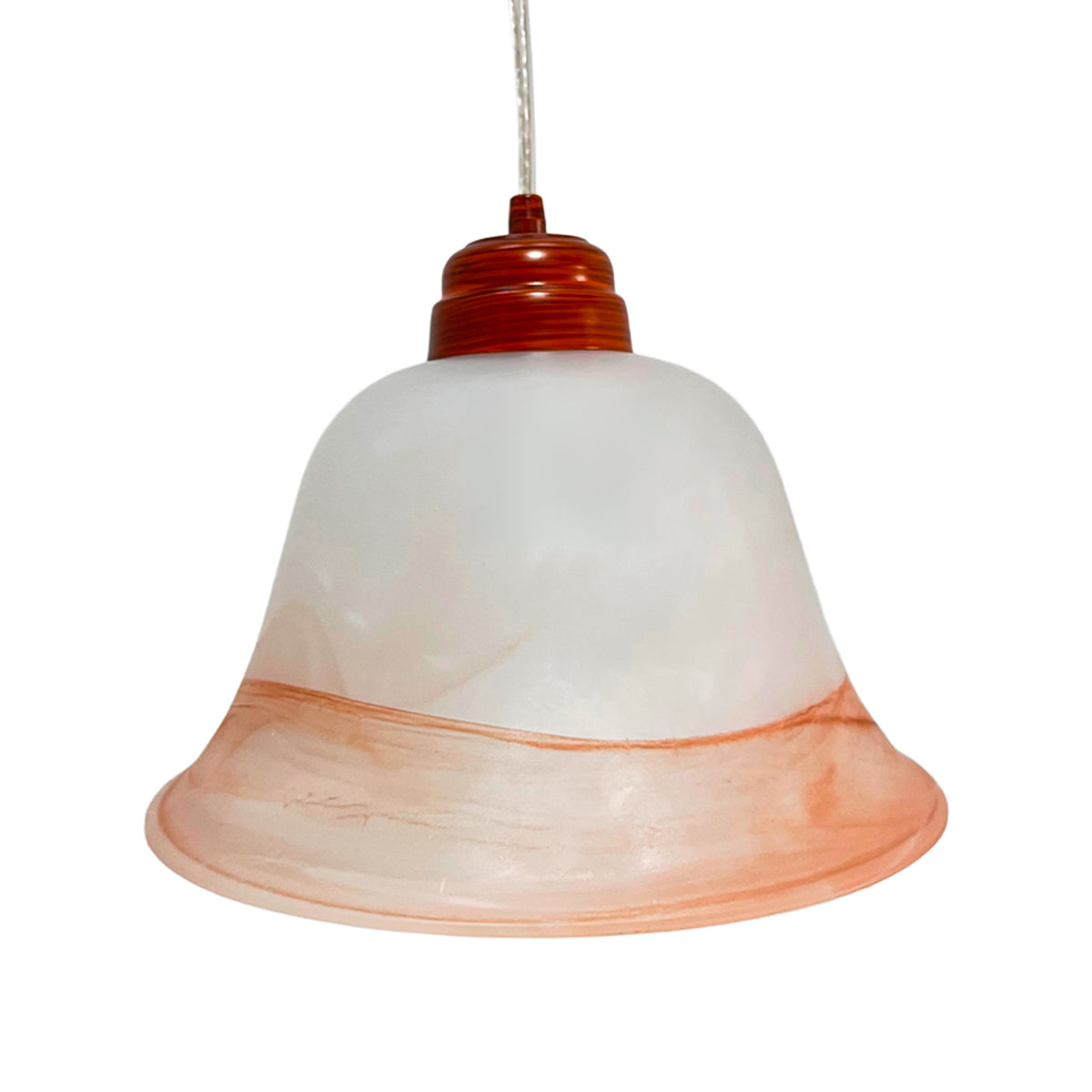 Lámpara Colgante C-36 Herraje Madera Altura Ajustable Campana de Cristal