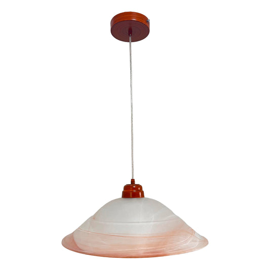 Lámpara Colgante C-40 Herraje Madera Altura Ajustable Campana de Cristal