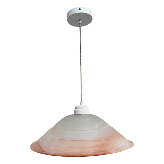 Lámpara Colgante C-40 Herraje Blanco Altura Ajustable Campana de Cristal