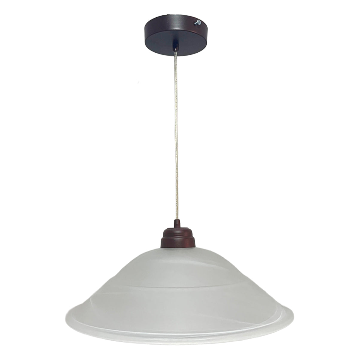Lámpara Colgante C-40 Herraje Chocolate Altura Ajustable Campana de Cristal