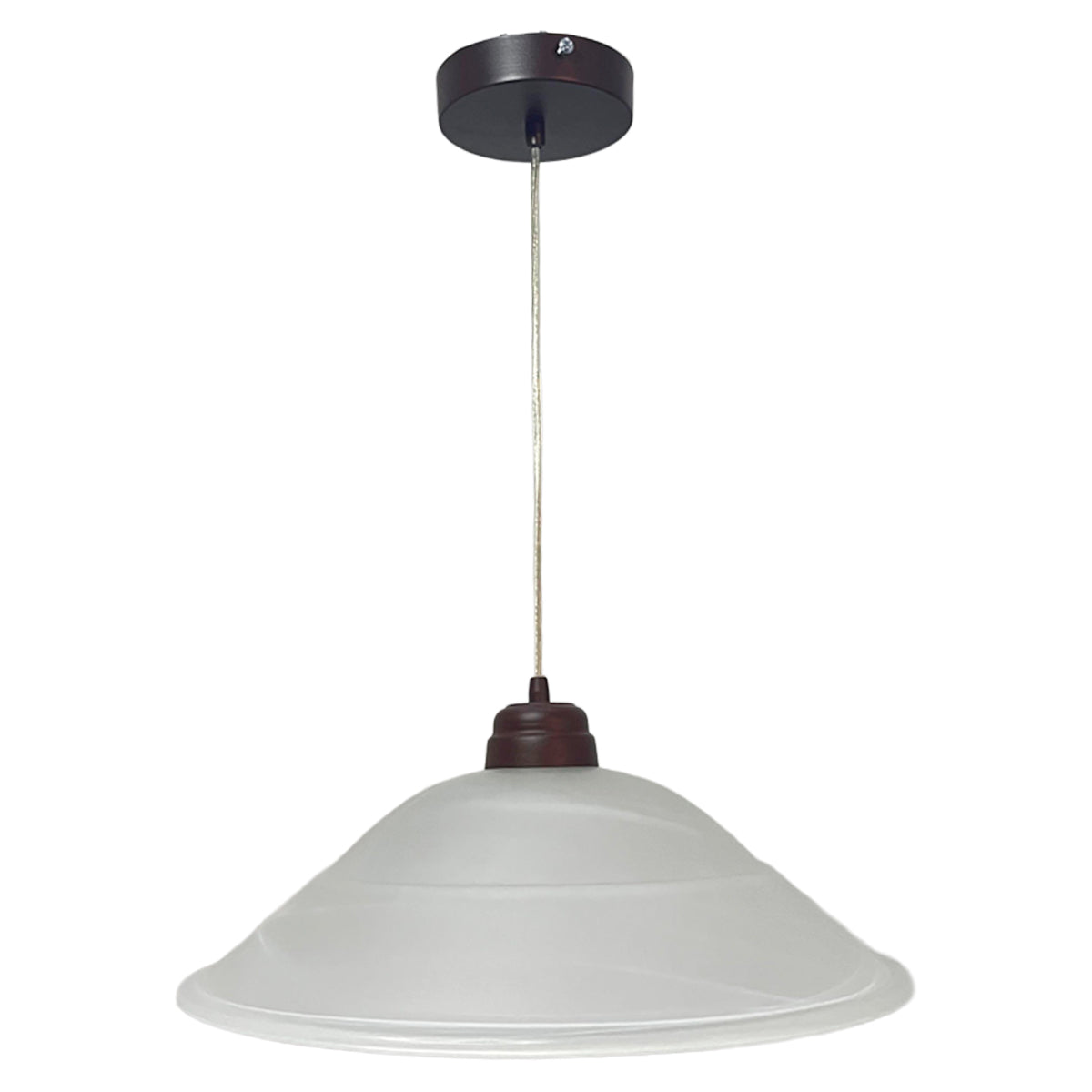 Lámpara Colgante C-40 Herraje Chocolate Altura Ajustable Campana de Cristal
