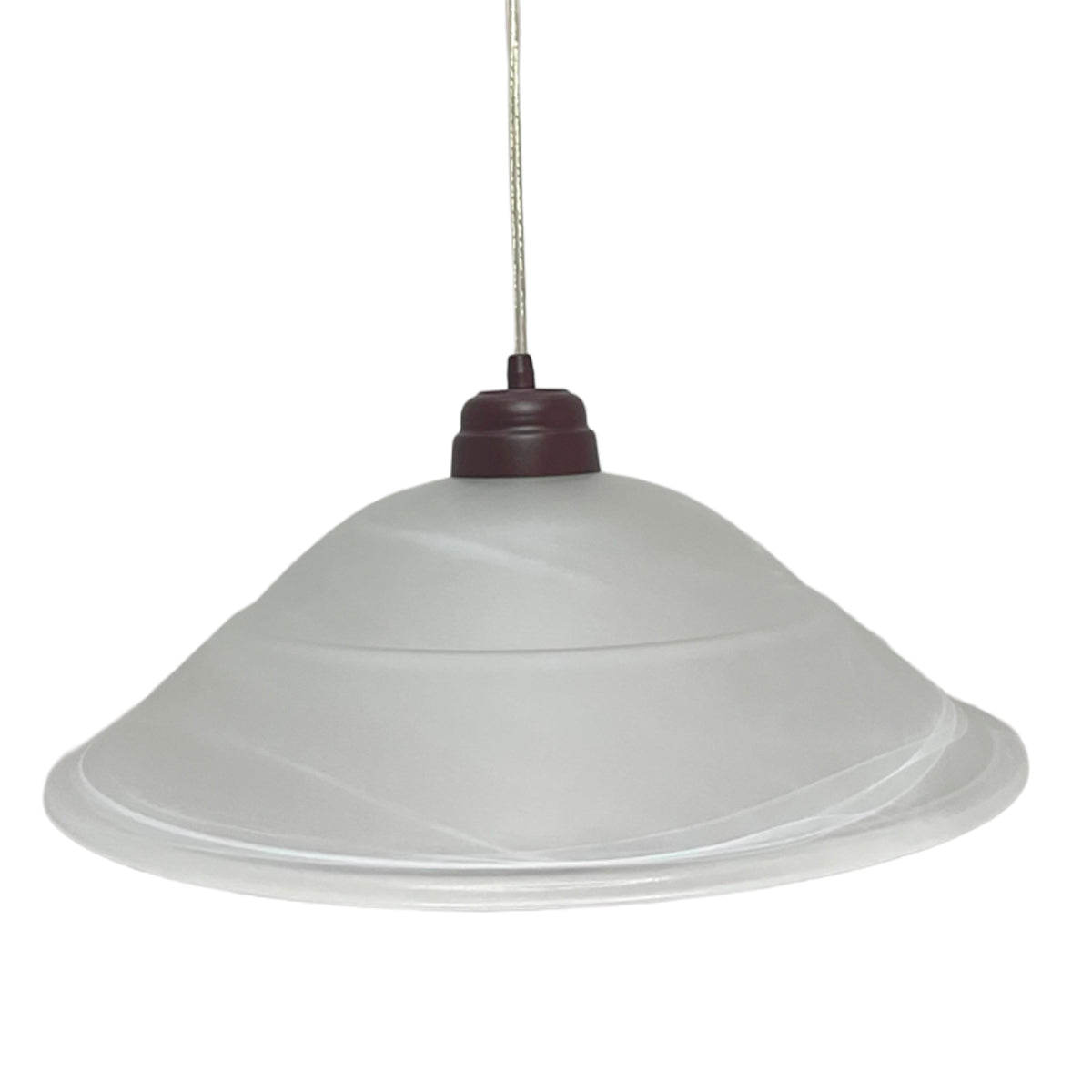 Lámpara Colgante C-40 Herraje Chocolate Altura Ajustable Campana de Cristal
