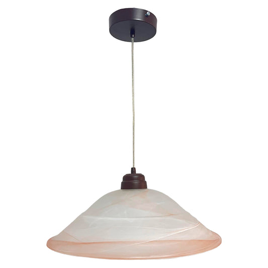 Lámpara Colgante C-40 Herraje Chocolate Altura Ajustable Campana de Cristal