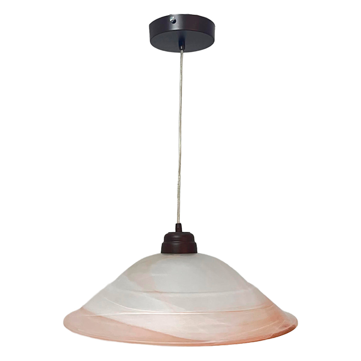 Lámpara Colgante C-40 Herraje Chocolate Altura Ajustable Campana de Cristal