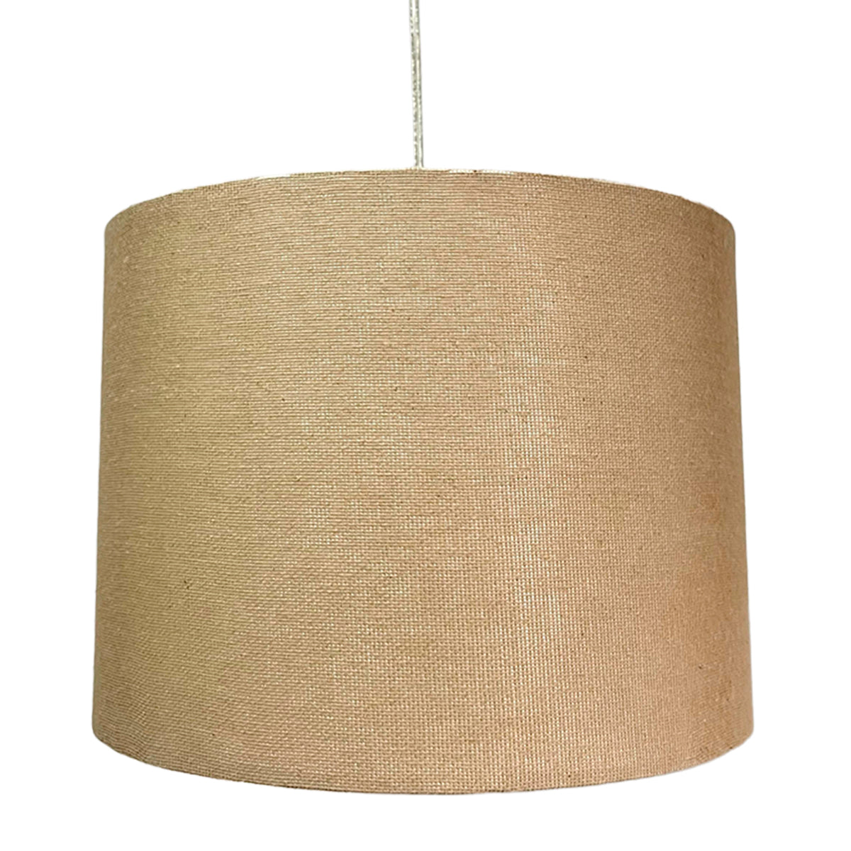 Lampara Colgante Murano Herraje Blanco Con Pantalla de Tela