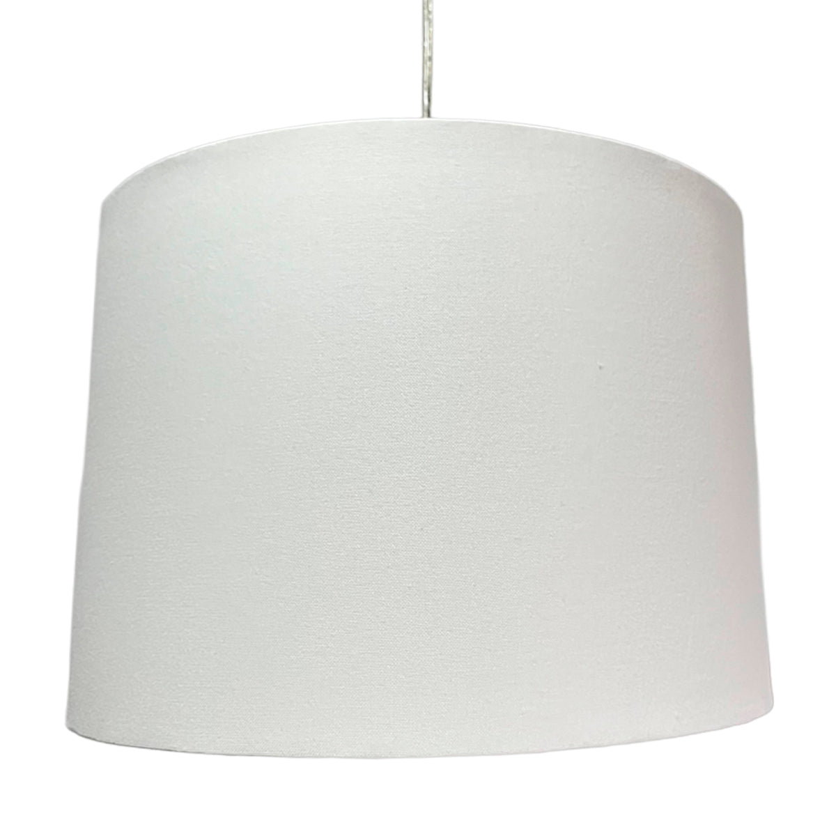 Lampara Colgante Murano Herraje Blanco Con Pantalla de Tela