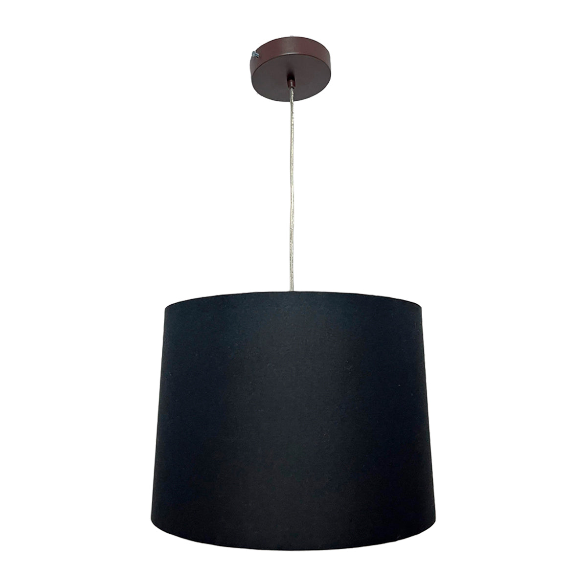 Lampara Colgante Murano Herraje Chocolate Con Pantalla de Tela