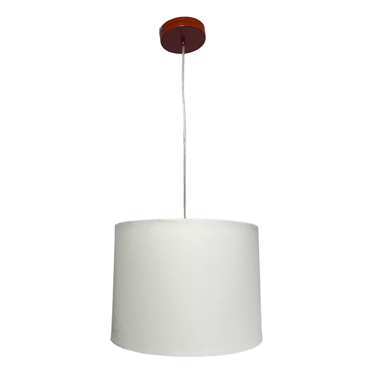 Lampara Colgante Murano Herraje Madera Con Pantalla de Tela