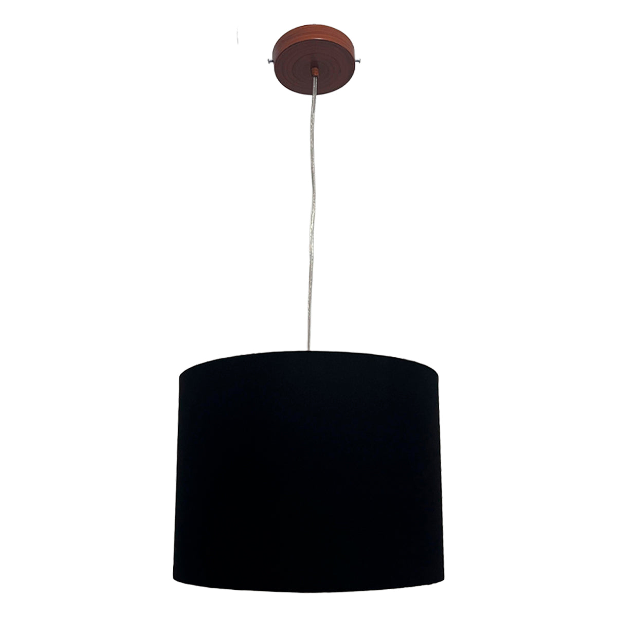 Lampara Colgante Murano Herraje Madera Con Pantalla de Tela