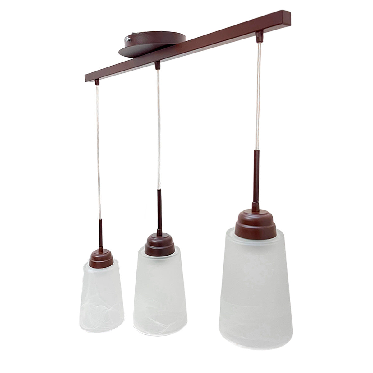 Lámpara C-59 Colgante En riel con triple pantalla de Cristal