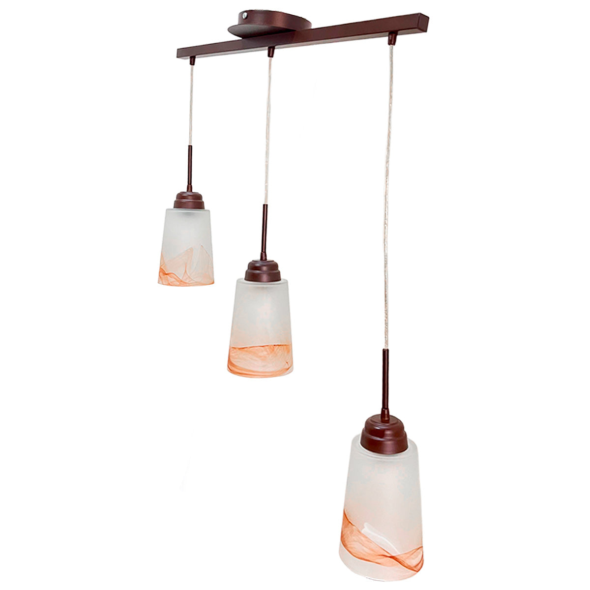 Lámpara C-59 Colgante En riel con triple pantalla de Cristal