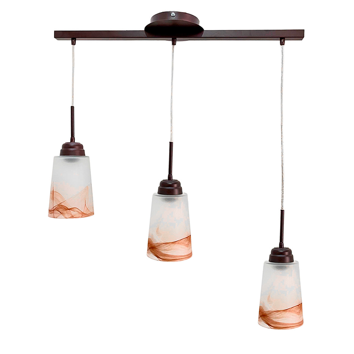 Lámpara C-59 Colgante En riel con triple pantalla de Cristal