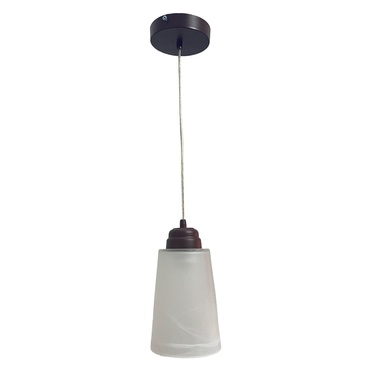 Lampara Colgante C-60 Herraje Chocolate Con Pantalla de Cristal