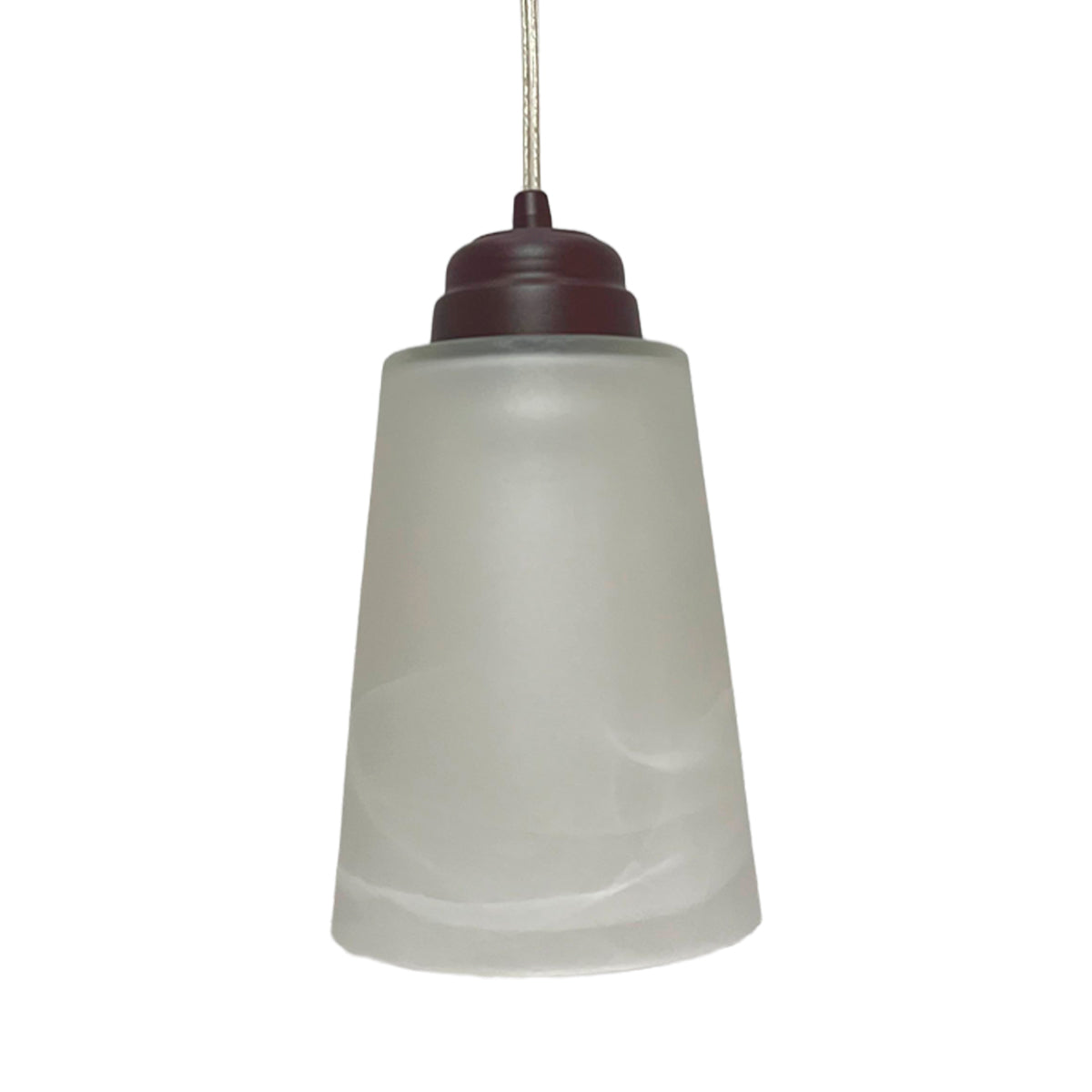 Lampara Colgante C-60 Herraje Chocolate Con Pantalla de Cristal