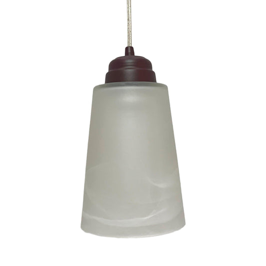 Lampara Colgante C-60 Herraje Chocolate Con Pantalla de Cristal