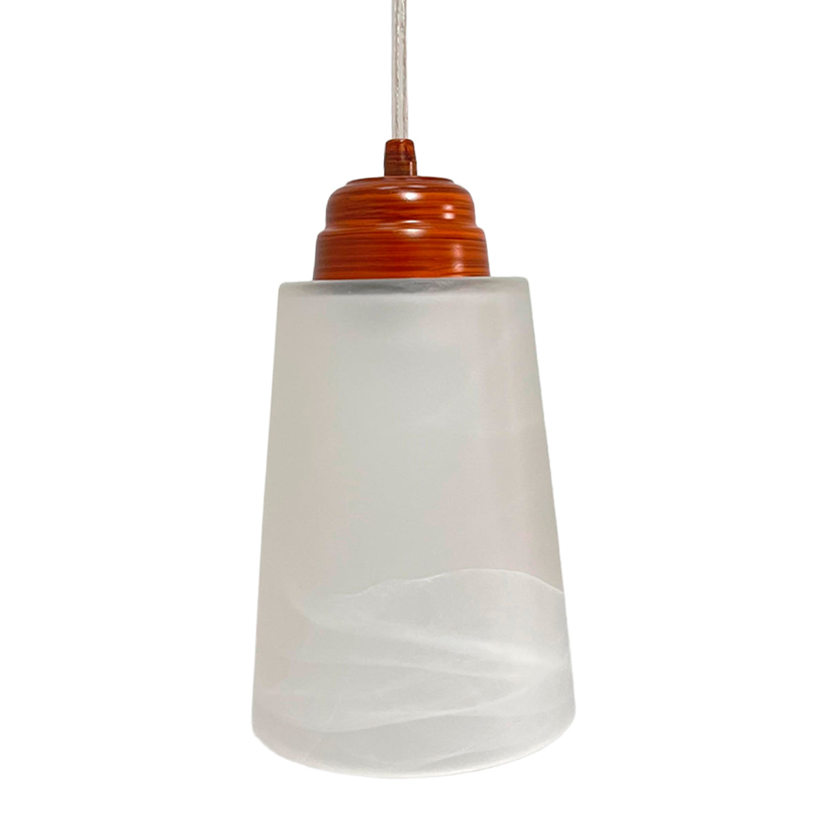 Lampara Colgante C-60 Herraje Madera Con Pantalla de Cristal