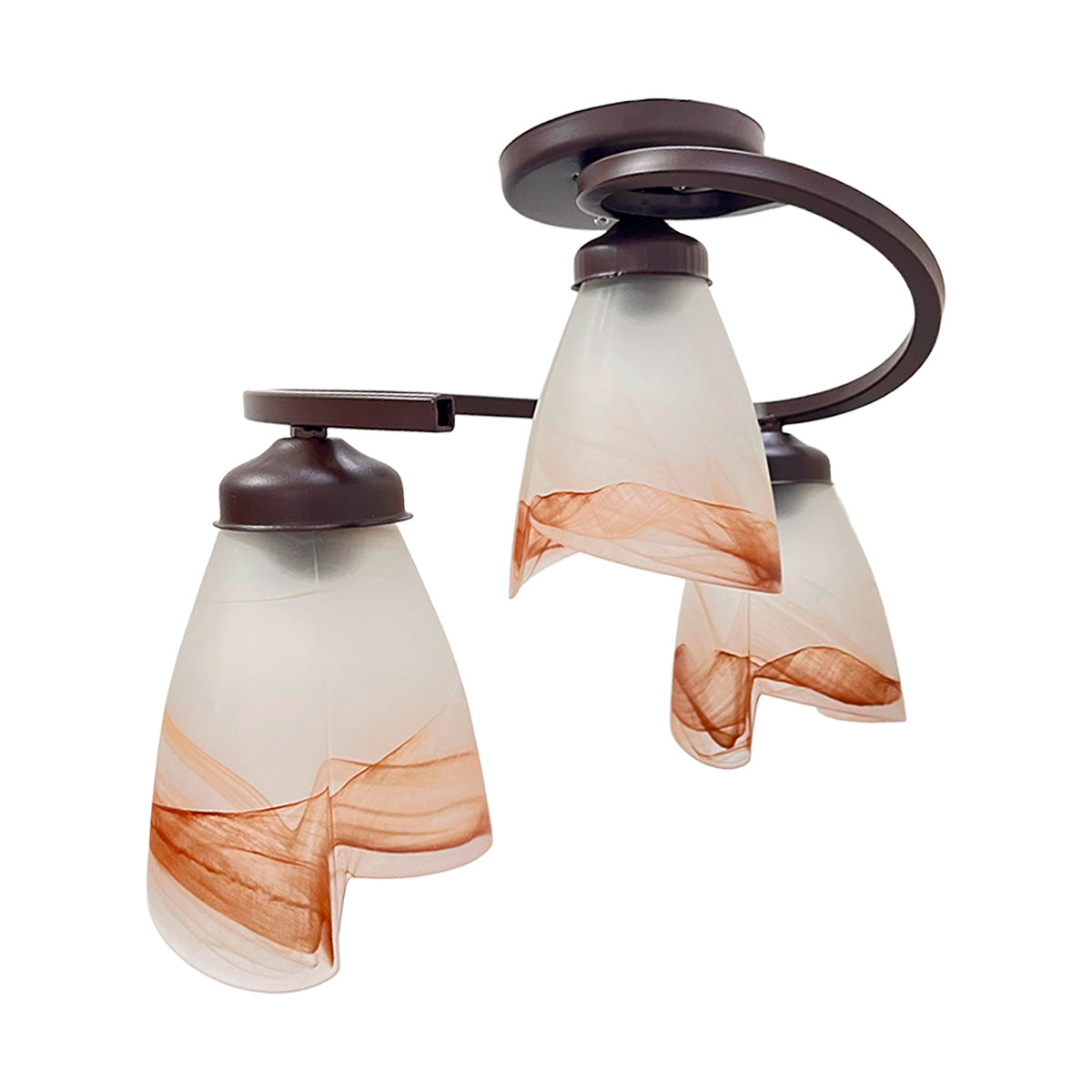 Lámpara de Techo C-65 Con triple pantalla de Cristal Cortado