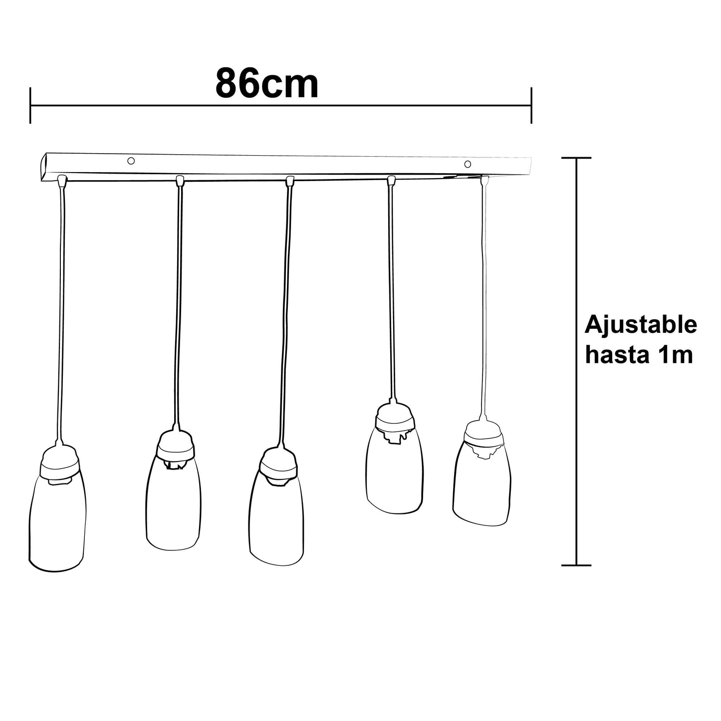 Colgante de 5 Luces Barrilito C-85