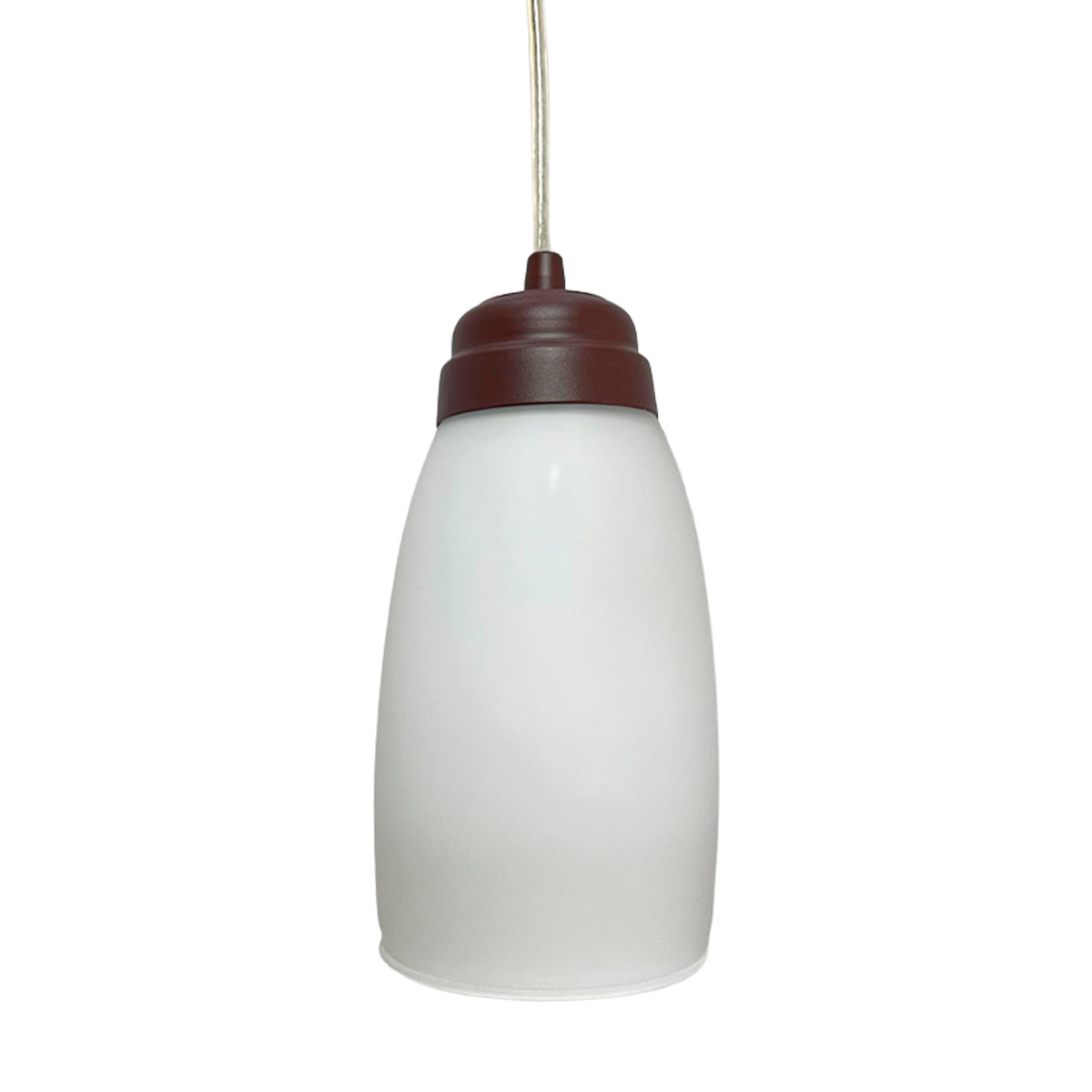 Lampara Colgante Herraje Chocolate Con Pantalla de Cristal Barrilito