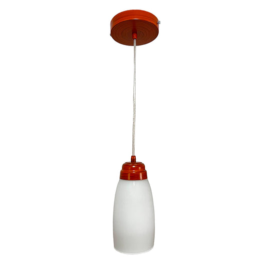 Lampara Colgante Herraje Madera Con Pantalla de Cristal Barrilito