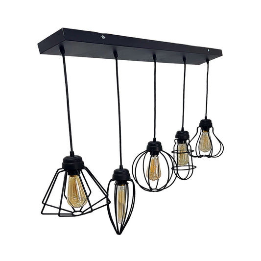 Colgante En Riel de 5 luces Vintage