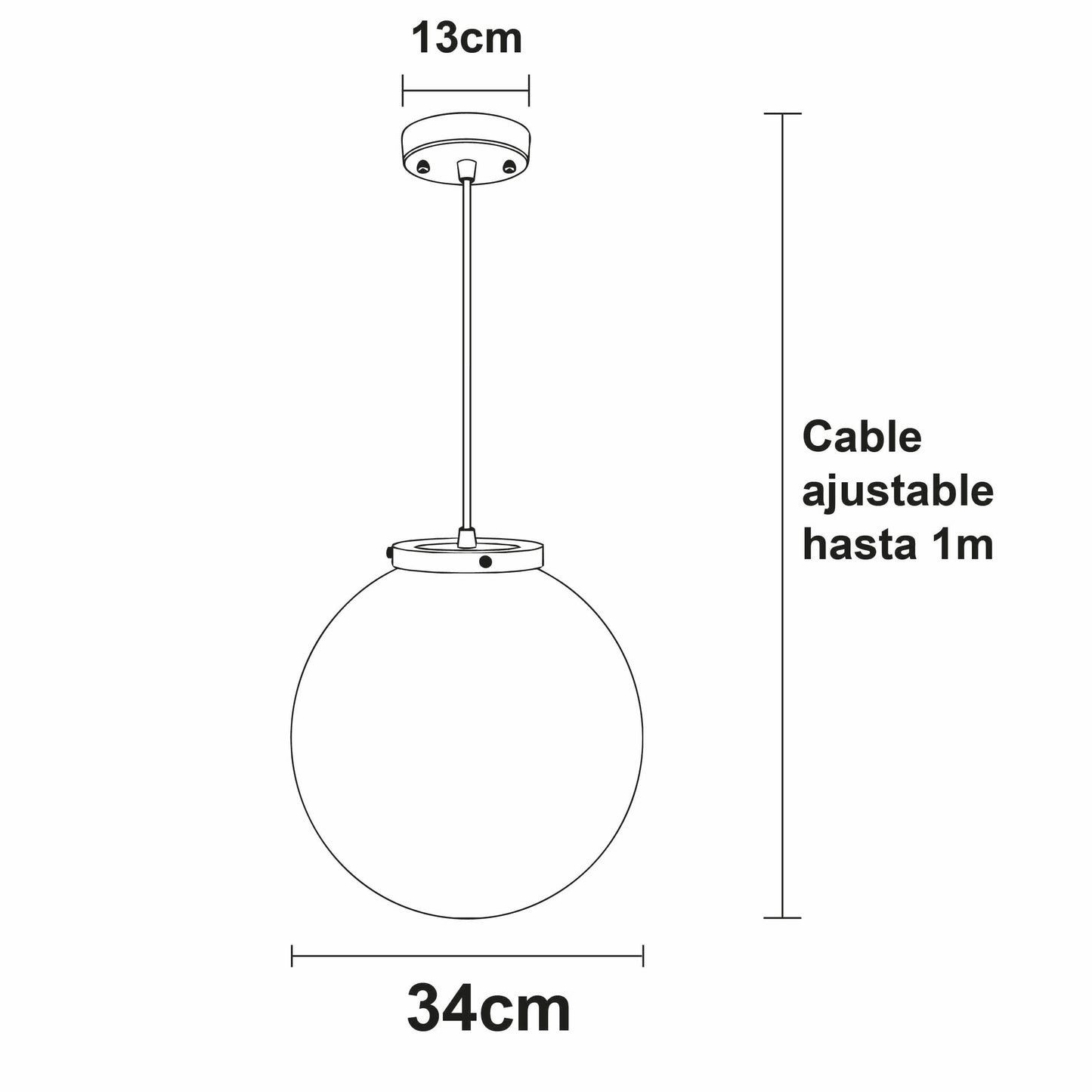 Colgante Uso Rudo Con Globo R-14 Acrílico