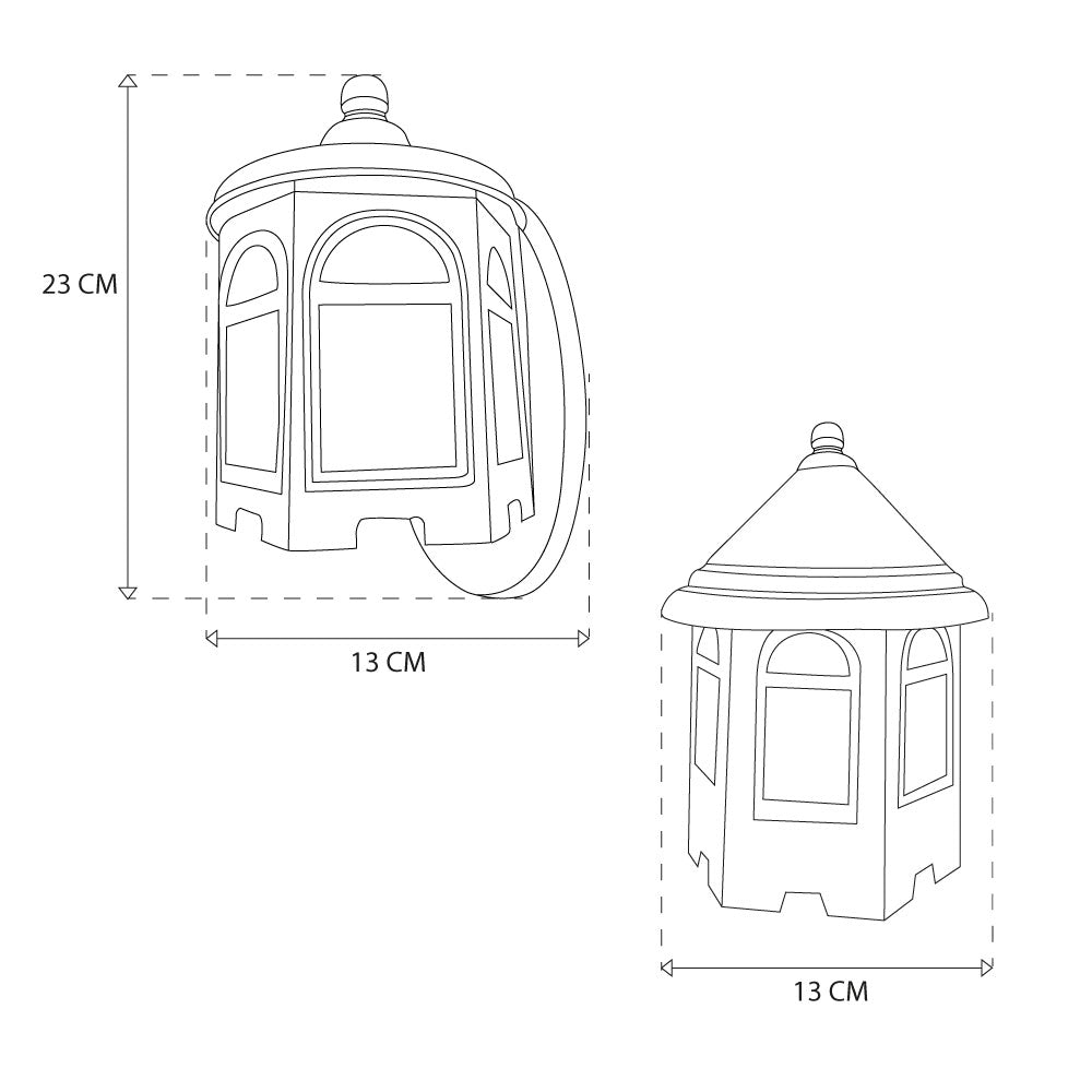 Lámpara de Pared Exterior Farol Arcos Negro